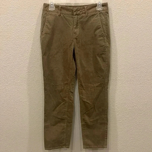 Vince Corduroy Cropped Classic Chino Tan Pant - Picture 3 of 9